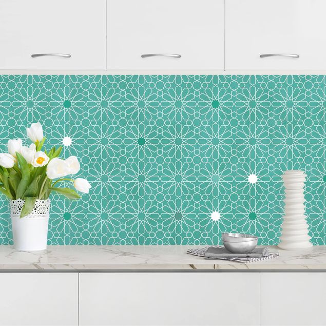 decoraçao para parede de cozinha Moroccan Stars Pattern