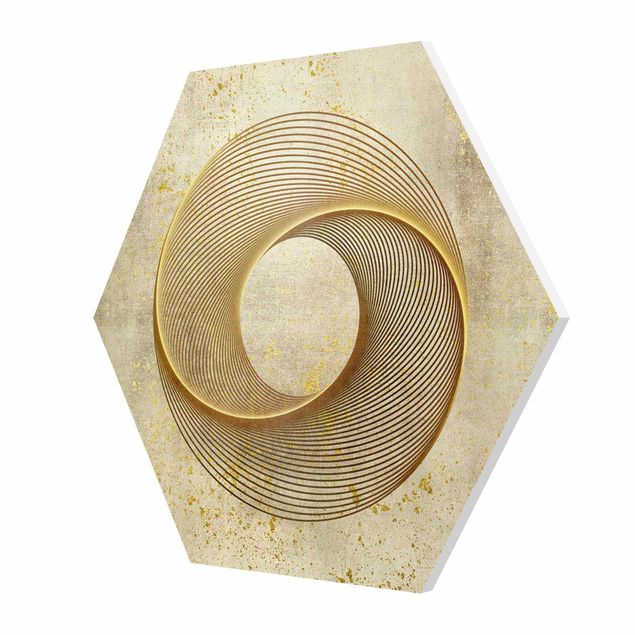 Quadros de Andrea Haase Line Art Circle Spiral Gold
