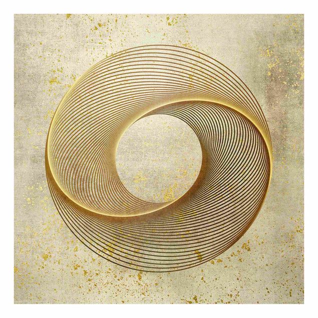 Quadros de Andrea Haase Line Art Circling Spirale Gold