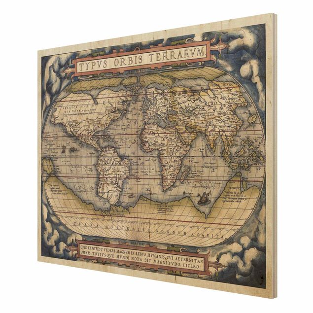 decoração quadros Historic World Map Typus Orbis Terrarum