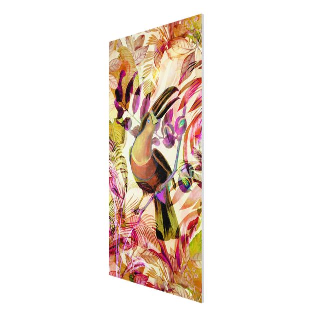 quadro com flores Colourful Collage - Toucan