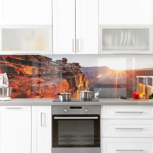 Backsplash de cozinha cidades e paisagens urbanas Sun In Grand Canyon