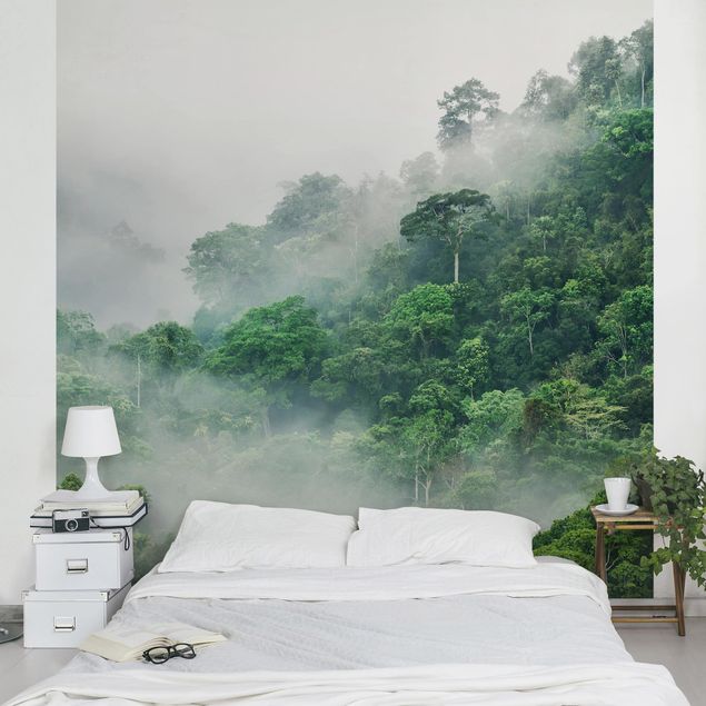 papel parede de floresta Jungle In The Fog