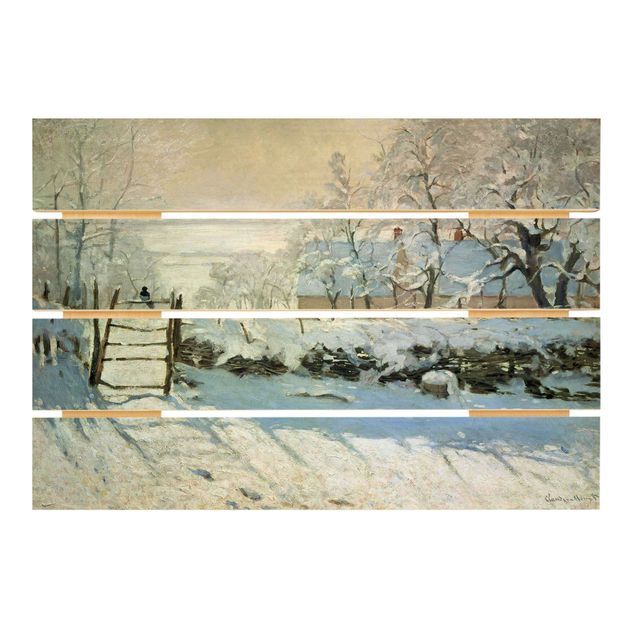 Quadros em madeira paisagens Claude Monet - The Magpie