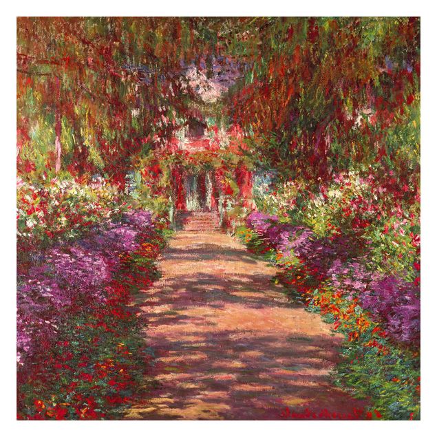 papel parede de flor Claude Monet - Pathway In Monet's Garden At Giverny