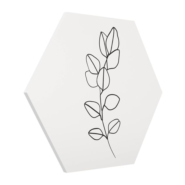quadros flores Line Art Branch Leaves Black And White