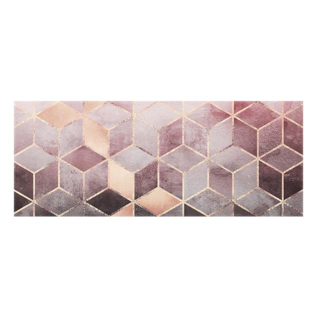 Quadros de Elisabeth Fredriksson Pink Gray Golden Geometry