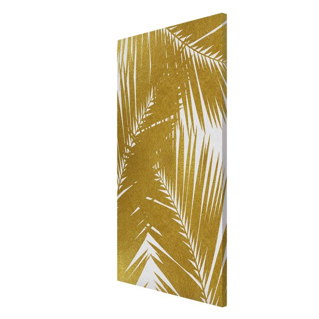 Quadros magnéticos flores View Through Golden Palm Leaves