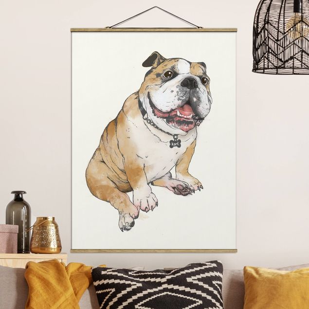 decoraçao cozinha Illustration Dog Bulldog Painting