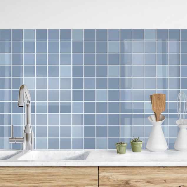 decoraçao para parede de cozinha Mosaic Tiles - Light Blue