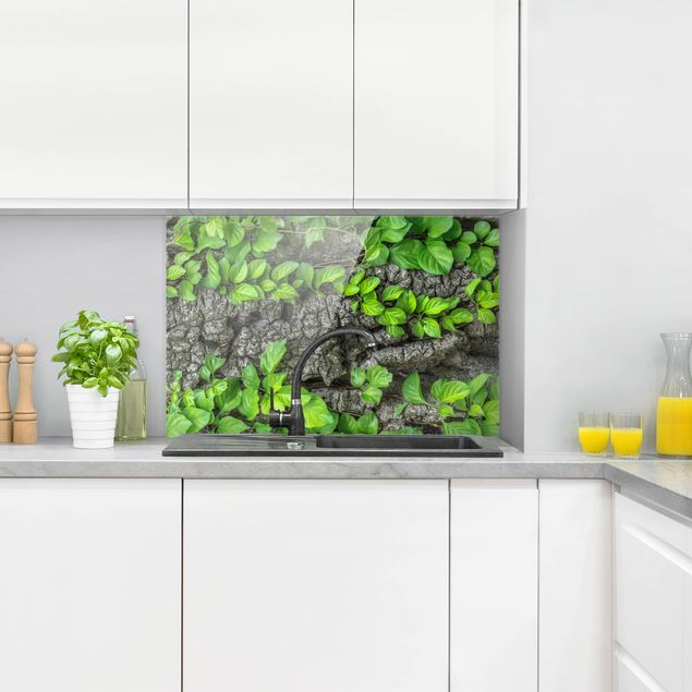 Painel anti-salpicos de cozinha flores Ivy Tree Bark