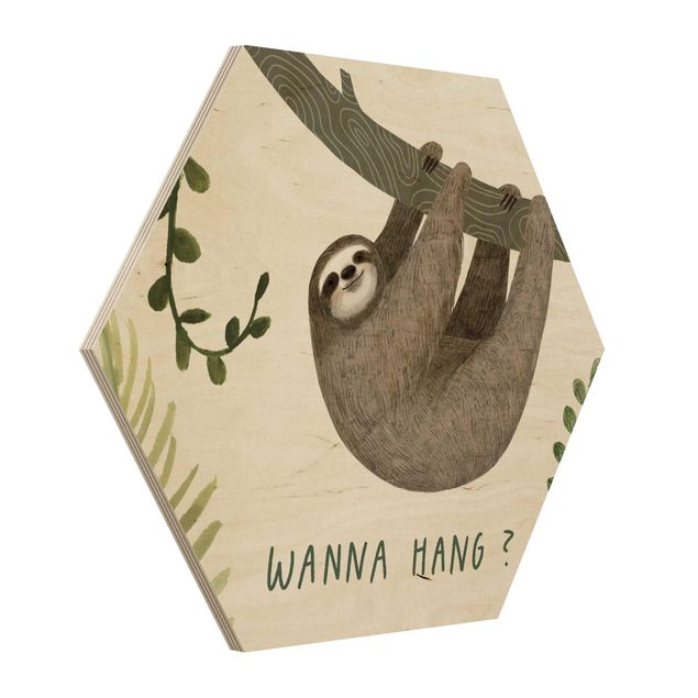 quadros em madeira para decoração Sloth Sayings - Hang
