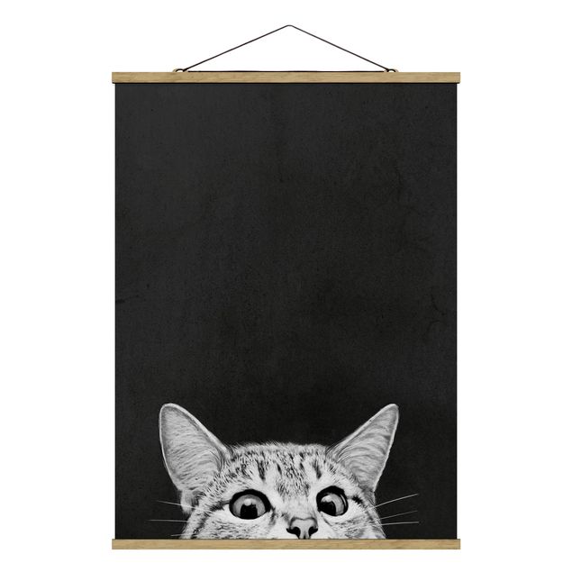 Quadros famosos Illustration Cat Black And White Drawing