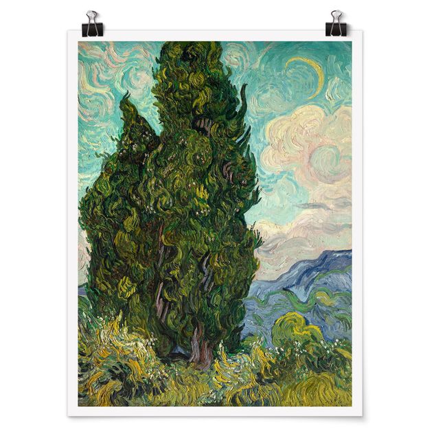 Quadros movimento artístico Pós-impressionismo Vincent van Gogh - Cypresses