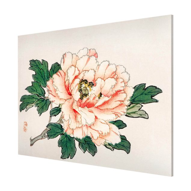 Quadros florais Asian Vintage Drawing Pink Chrysanthemum