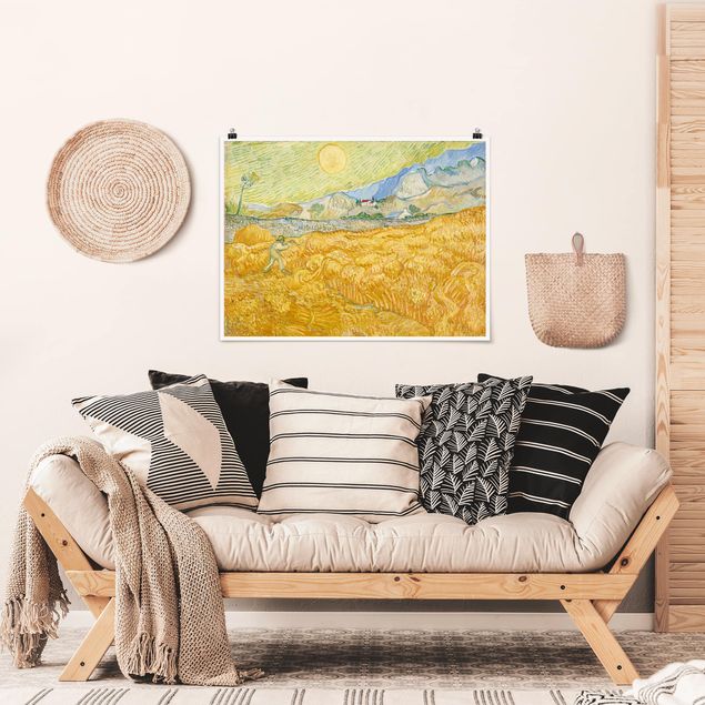 Quadros movimento artístico Impressionismo Vincent Van Gogh - The Harvest, The Grain Field