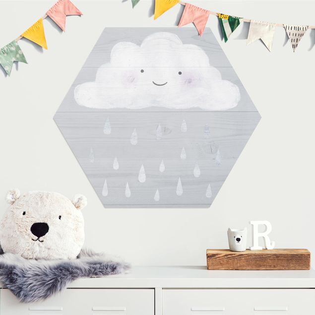 decoração para quartos infantis Cloud With Silver Raindrops