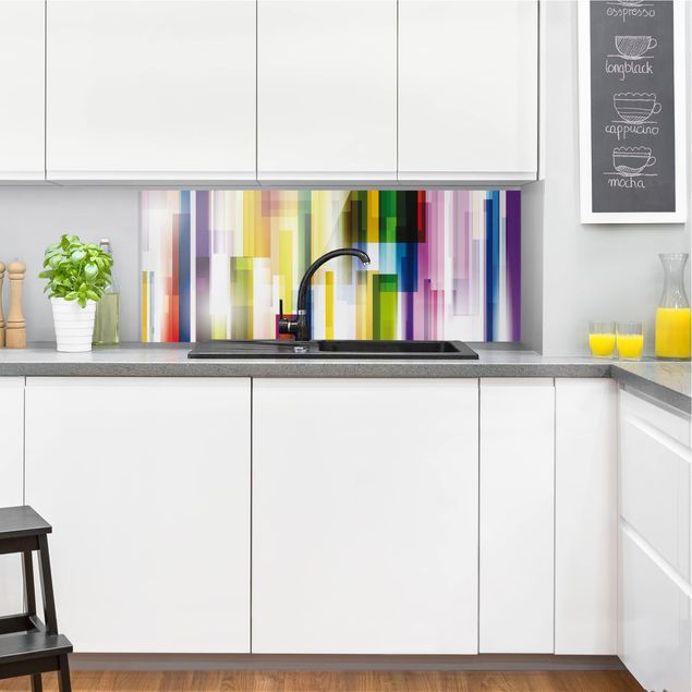 Painel anti-salpicos de cozinha padrões Rainbow Cubes