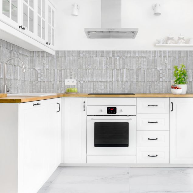 Backsplash de cozinha imitação pedra Concrete Brick Wallpaper