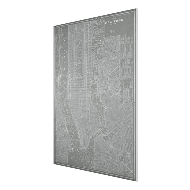Quadros cidades Vintage Map New York Manhattan