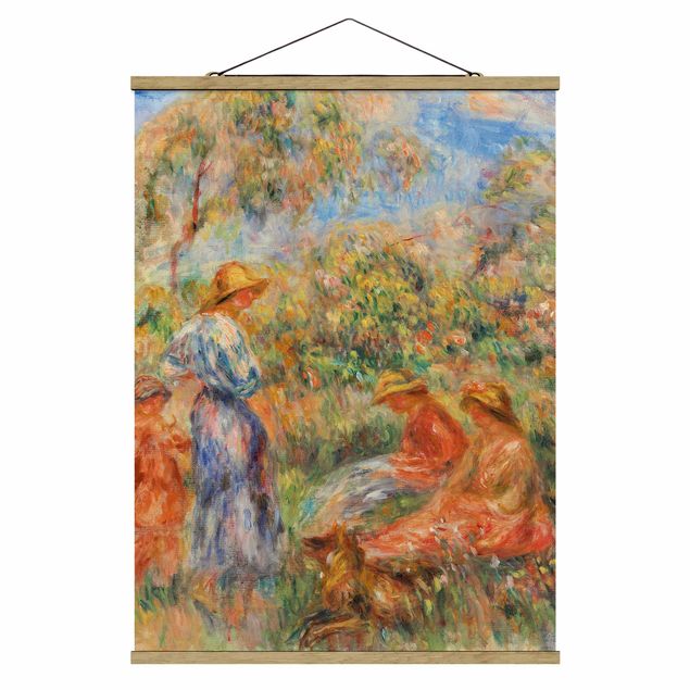 Quadros famosos Auguste Renoir - Three Women and Child in a Landscape