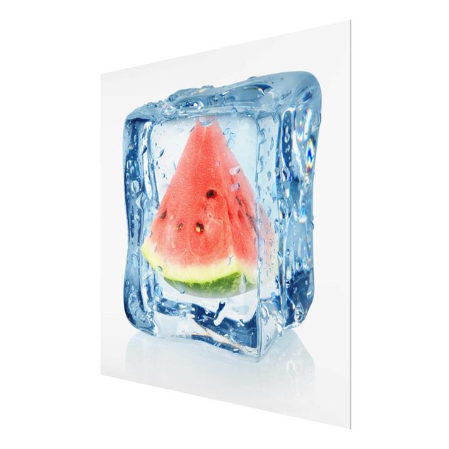 quadro de vidro Melon In Ice Cube