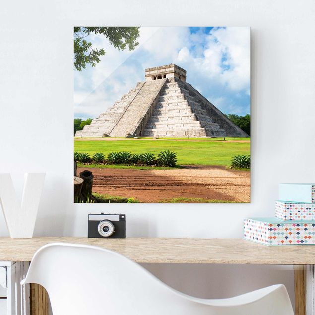 quadro em vidro El Castillo Pyramid