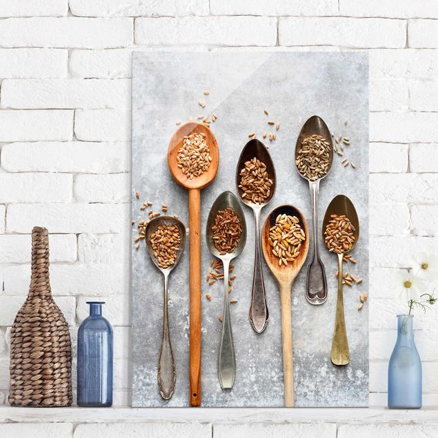 decoraçao para parede de cozinha Cereal Grains Spoon