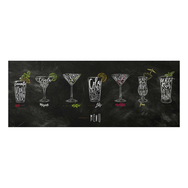 quadros preto e branco para decoração Cocktail Menu