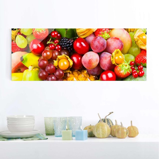 quadro em vidro Colourful Exotic Fruits