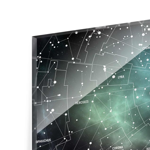 Quadros em vidro Stellar Constellation Map Galactic Nebula