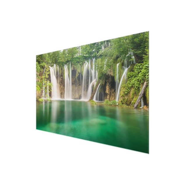 quadros decorativos para sala modernos Waterfall Plitvice Lakes