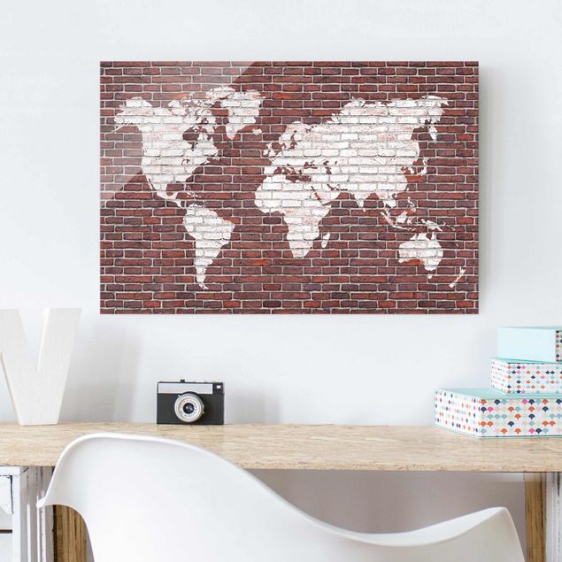 decoraçoes cozinha Brick World Map