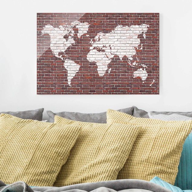 Quadros 3D Brick World Map