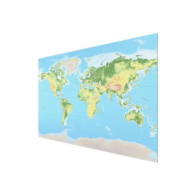 Quadros decorativos Physical World Map