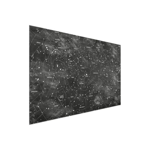Quadros cidades Map Of Constellations Blackboard Look