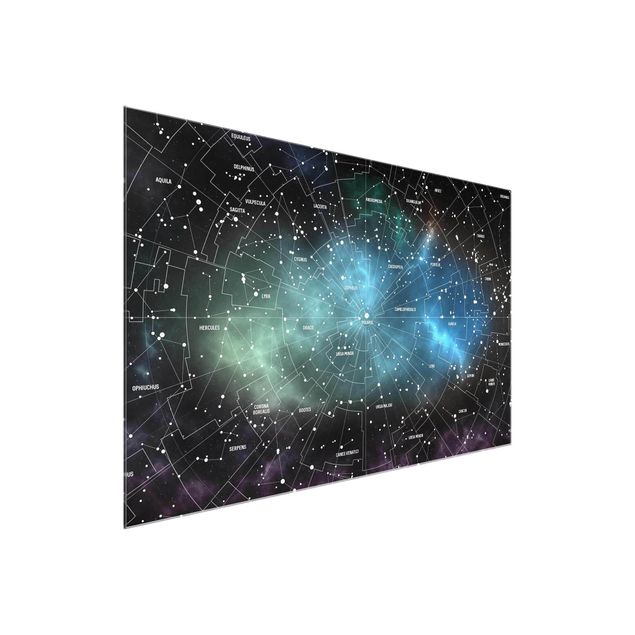 Quadros em vidro mapas Stellar Constellation Map Galactic Nebula