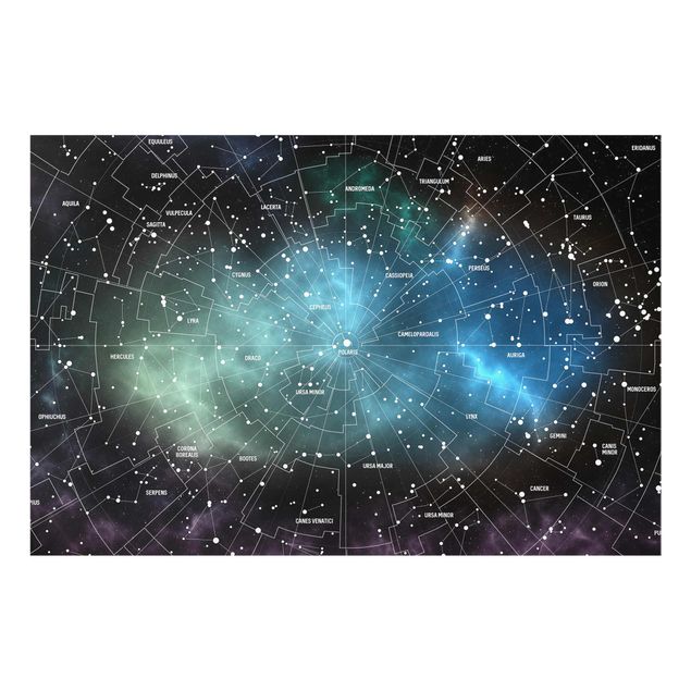 Quadros pretos Stellar Constellation Map Galactic Nebula