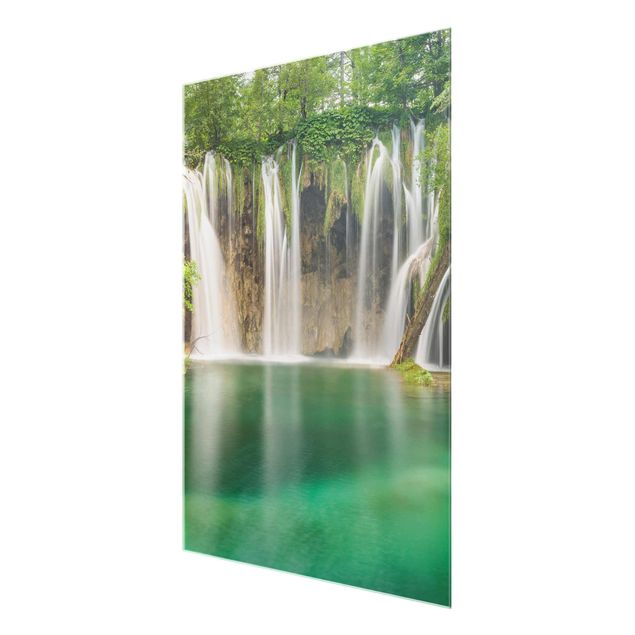 quadros decorativos para sala modernos Waterfall Plitvice Lakes