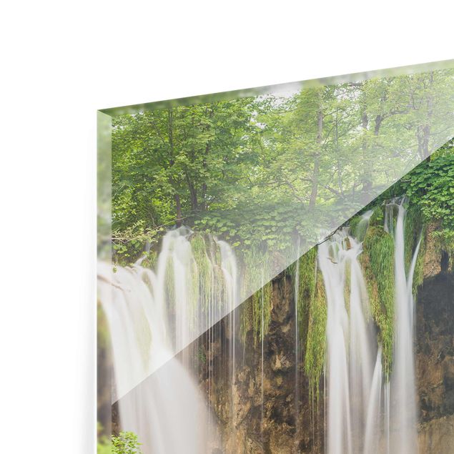 quadro decorativo verde Waterfall Plitvice Lakes
