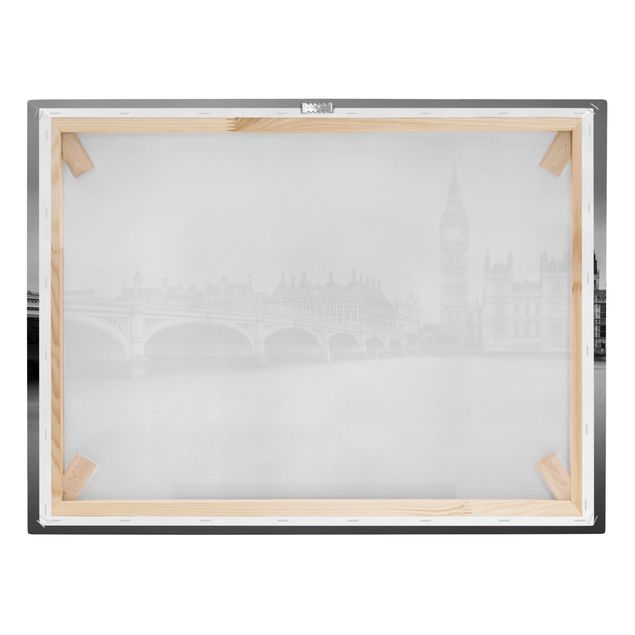 Quadros preto e branco Westminster Bridge And Big Ben