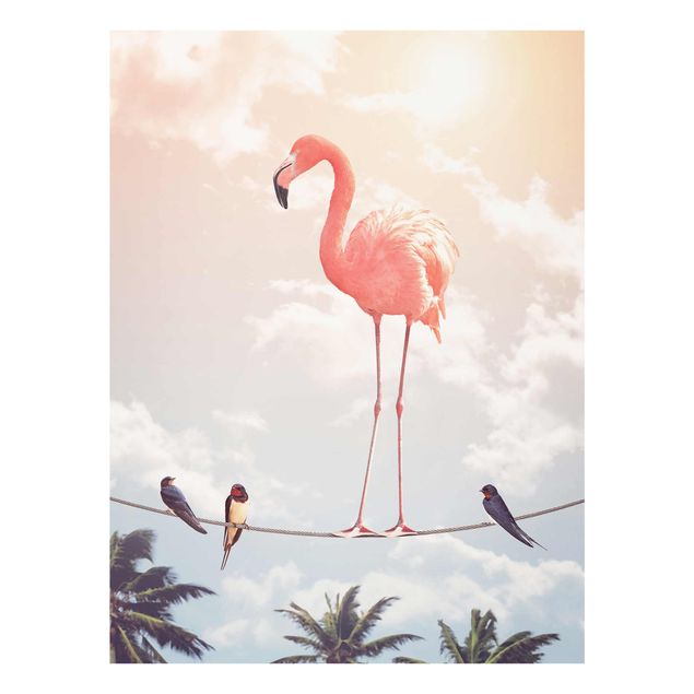Quadros florais Sky With Flamingo