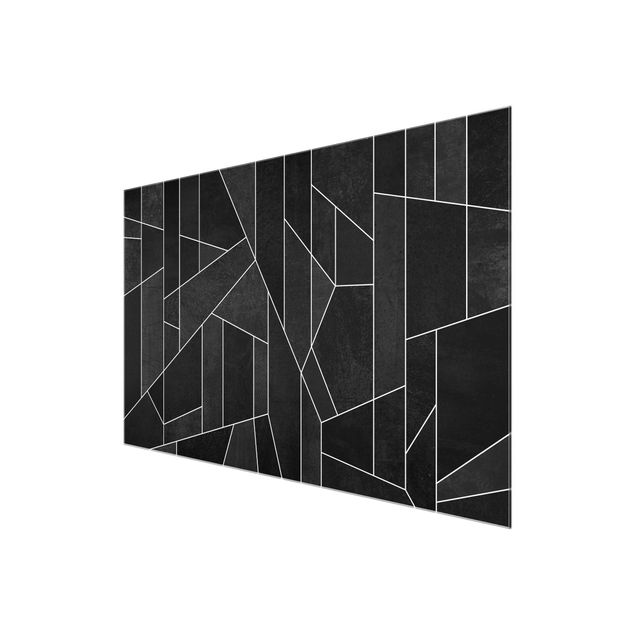 Quadros pretos Black And White Geometric Watercolour