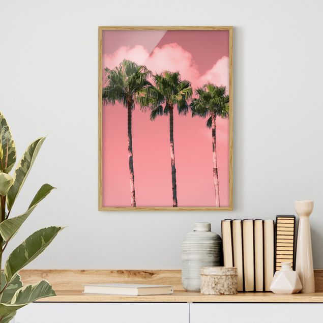 decoraçoes cozinha Palm Trees Against Sky Pink