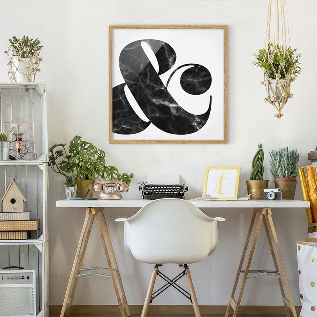 quadro de letras Ampersand Marble