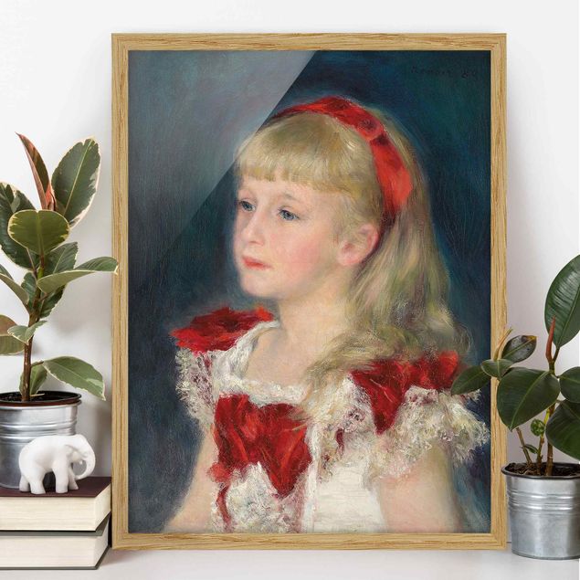 decoraçoes cozinha Auguste Renoir - Mademoiselle Grimprel with red Ribbon