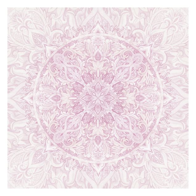 papel parede rosa Mandala Watercolour Ornament Pink