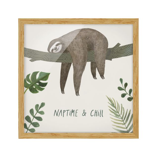 quadros com frases motivacionais Sloth Sayings - Chill