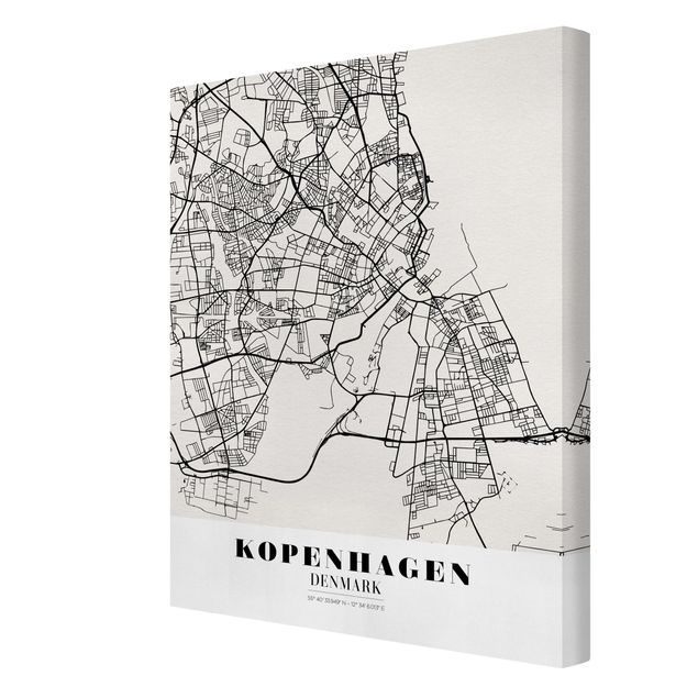 Quadros decorativos Copenhagen City Map - Classic