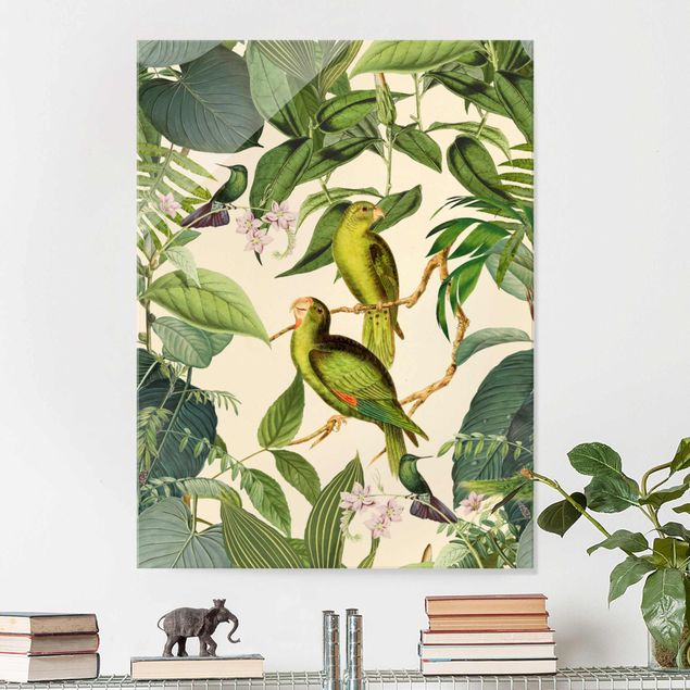 decoraçao cozinha Vintage Collage - Parrots In The Jungle